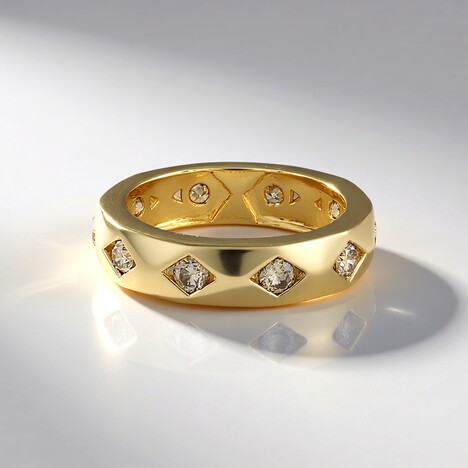 Anello in oro con Diamante Champagne I2 (de Melo)