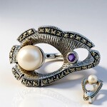 Anello in argento con Perla di Acqua Dolce (Annette classic)
