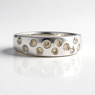 I2 Brown Diamond Silver Ring
