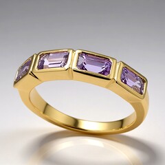 Anello in oro con Zaffiro Ceylon Porpora (non riscaldato)