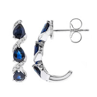 10K Ceylon Blue Sapphire Gold Earrings
