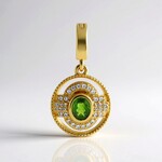Ciondolo in argento con Diopside Russo