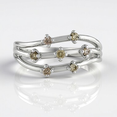 Anillo en plata con Diamante chocolate I2