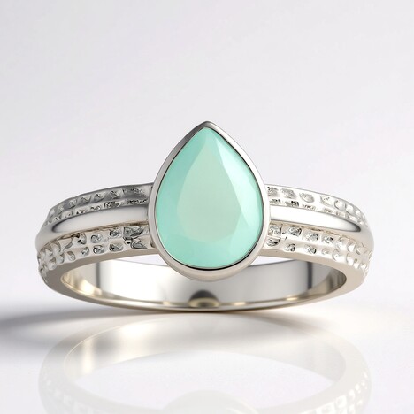 Anello in argento con Calcedonio Acqua