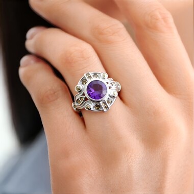 Anello in argento con Ametista (Annette classic)