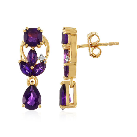 Zilveren oorbellen met amethisten