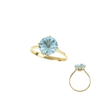 Himmelblauer Topas-Goldring (dagen)