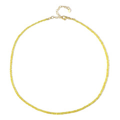 Zilveren halsketting met Gele Ceylon saffieren