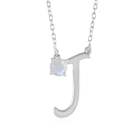 Collar en plata con Piedra de Luna arcoíris