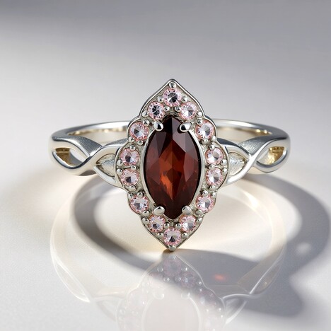 Anello in argento con Zircone Mogano