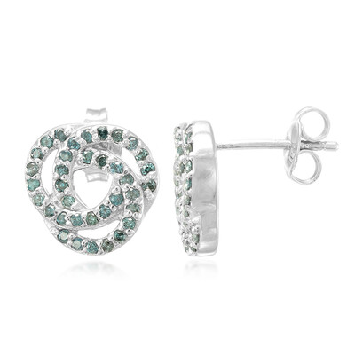 Orecchini placcati in platino con Diamante Fancy