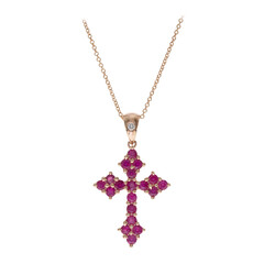 Gouden halsketting met AAA Mozambique robijnen