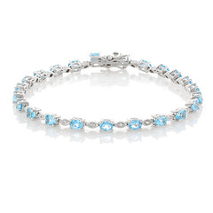Schweizblauer Topas-Silberarmband