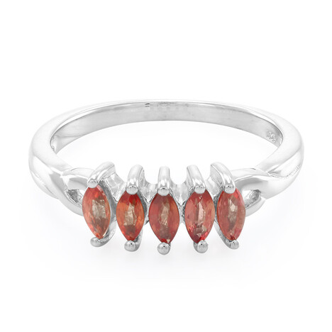 Abendroter Rubin-Silberring