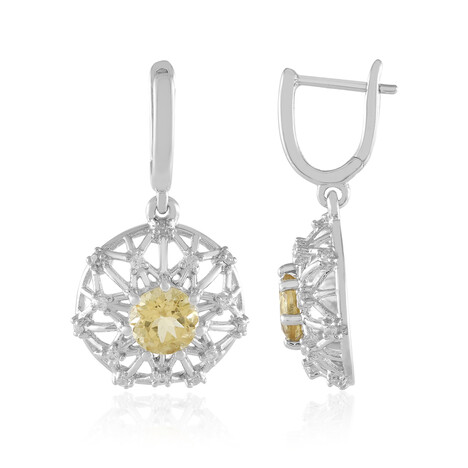 Boucles d'oreilles en argent et Béryl jaune