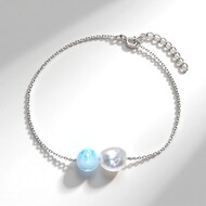 Brazalete en plata con Larimar