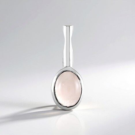 Ciondolo in argento con Quarzo Rosa (MONOSONO COLLECTION)