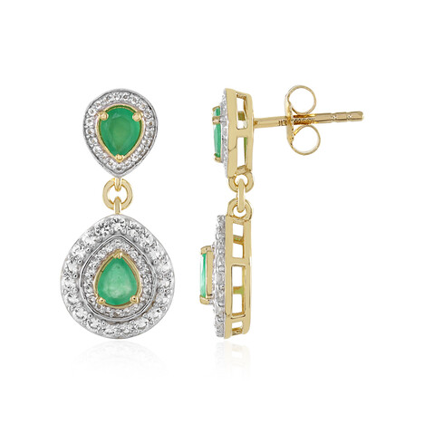 Pendientes en plata con Esmeralda de Socoto