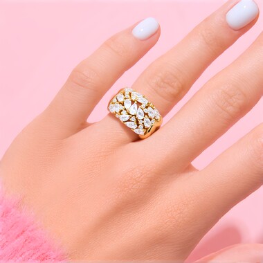 White Topaz Silver Ring