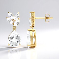 Orecchini in argento con Topazio Bianco