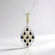 Collar en plata con Espinela negra (Dallas Prince Designs)