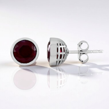 Pendientes en plata con Rubí de Madagascar (Ornaments by de Melo)