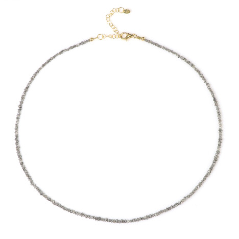 Silberfarbener Diamant-Silberhalskette