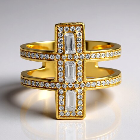 Anello in argento con Topazio Bianco