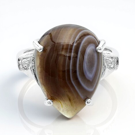 Anello in argento con Agata Botswana
