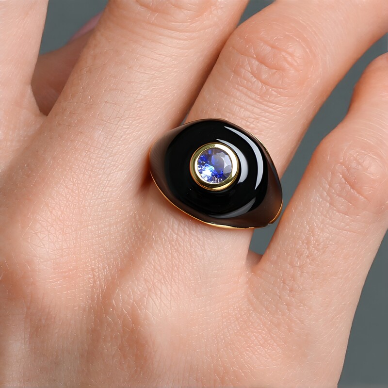 Bague en argent et Tanzanite (M de Luca)