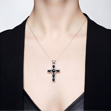 Black Onyx Silver Pendant (Desert Chic)