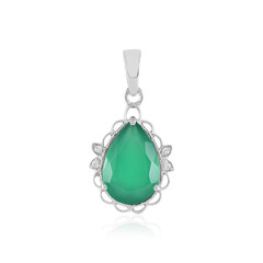 Pendentif en argent et Onyx vert