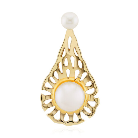 Zilveren hanger met een Witte zoetwater kweekparel (TPC)