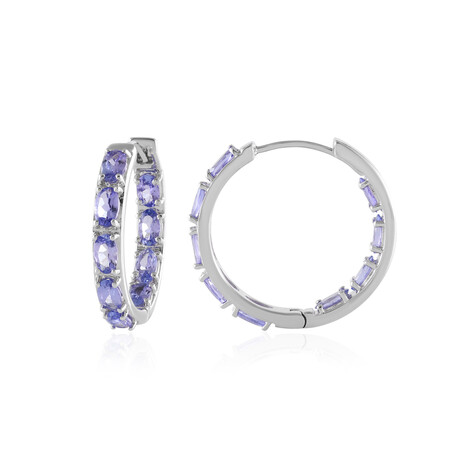 Zilveren oorbellen met tanzanieten