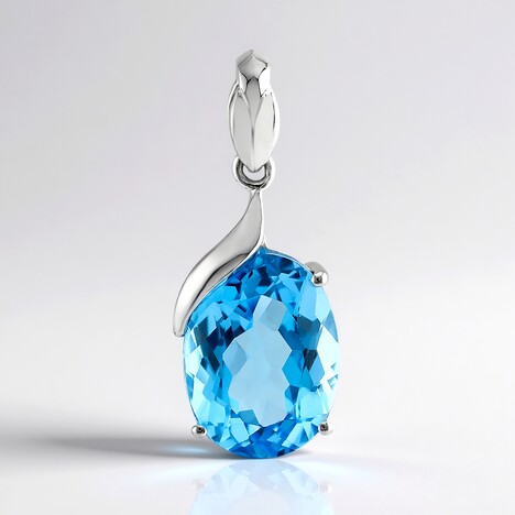 Ciondolo in argento con Topazio Blu Svizzero (Pallanova)