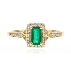 Gouden ring met een AAA Zambia smaragd