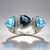 Anello in argento con Topazio Blu Londra