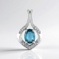 Teal Kyanite Silver Pendant