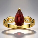 Anello in oro con Apatite Rossa