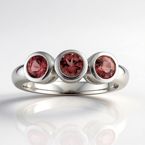 Anello in argento con Tormalina Rosa Brasiliana (Pallanova)