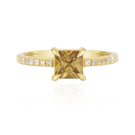 Anillo en plata con Zircón amarillo (Adela Silber)