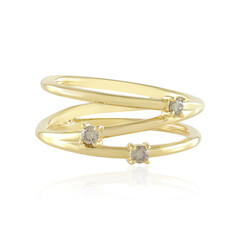VS1 Champagne Diamond Silver Ring