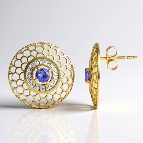 Orecchini in oro con Tanzanite AAA (Ornaments by de Melo)