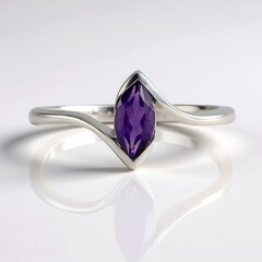 Anello in argento con Ametista Zambiana