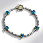 Bracciale in argento con Apatite Blu Neon (Gems en Vogue)