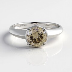 Anello in oro con Diamante Champagne I2