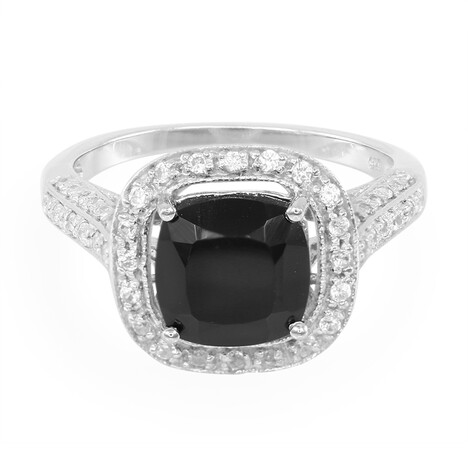 Bague en argent et Spinelle noir