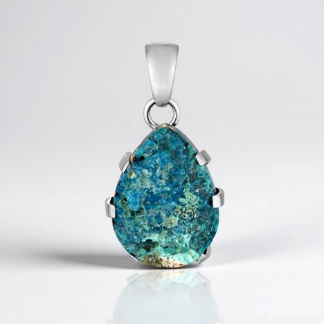 Ciondolo in argento con Silice gemma drusa (Bali Barong)