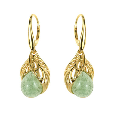 Pendientes en plata con Cuarzo verde (dagen)