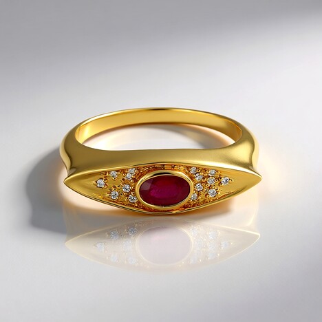 Bague en argent et Rubis de Madagascar